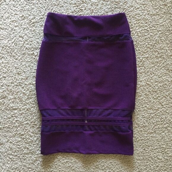 Tobi Purple Mesh Pencil Skirt - Picture 4 of 4